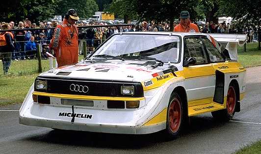 Michele Mouton driving the Audi Sport Quattro S1 at Goodwood